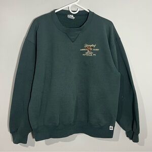 Vintage Russell Yuengling Beer Green Long Sleeve Pullover Sweatshirt Adult Large